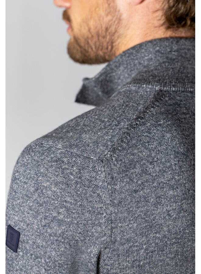 State of Art pullover half zip katoen jeans blauw