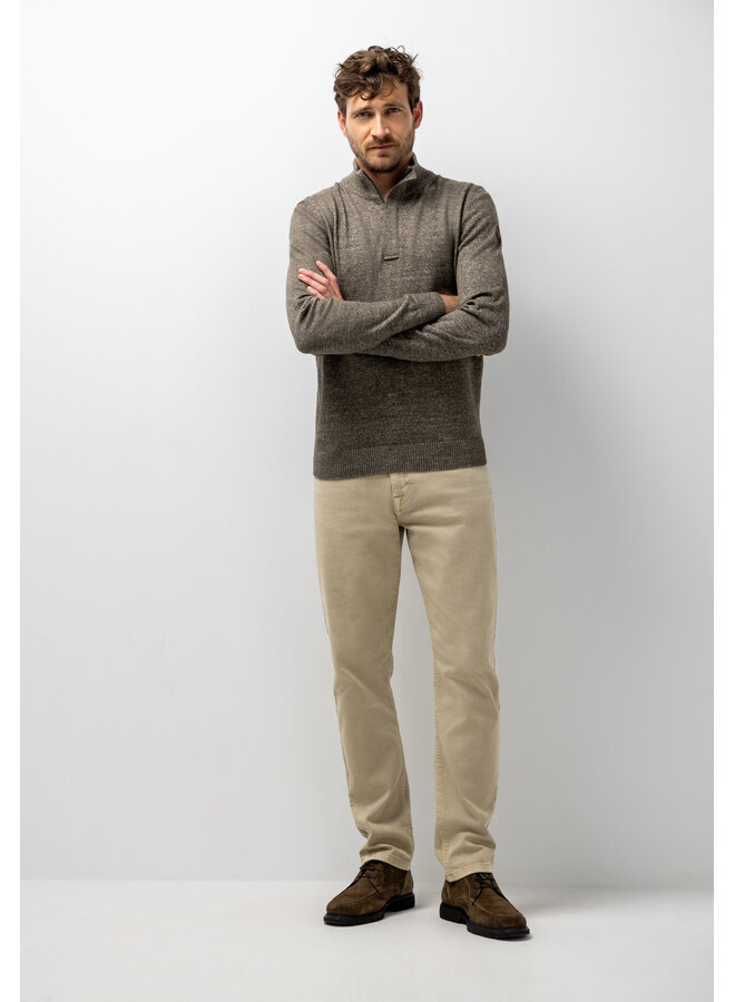State of Art pullover half zip katoen bruin