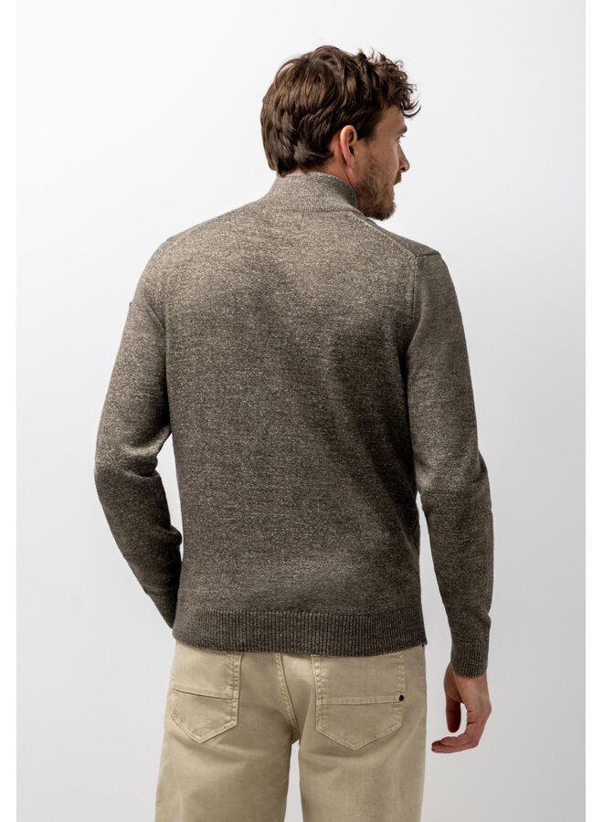 State of Art pullover half zip katoen bruin
