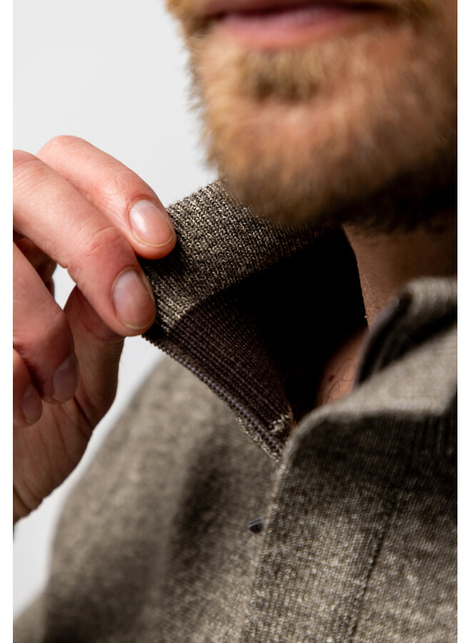 State of Art pullover half zip katoen bruin
