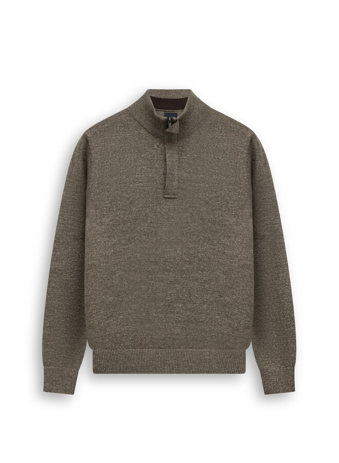 State of Art pullover half zip katoen bruin