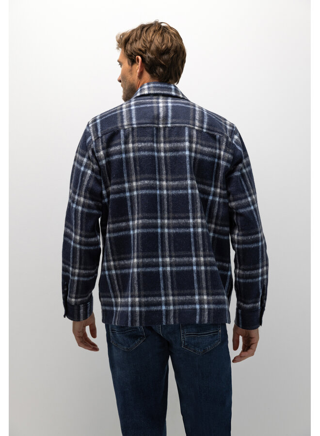 State of Art overshirt met ruitdessin blauw