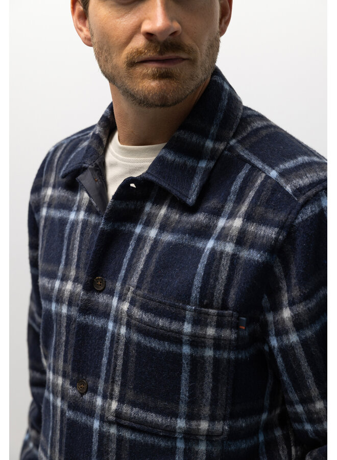 State of Art overshirt met ruitdessin blauw