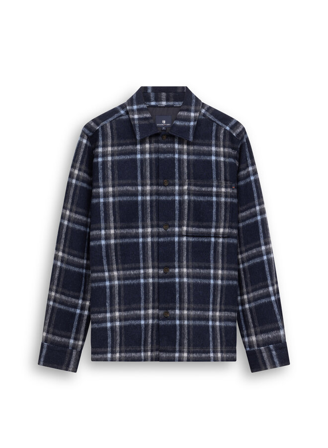 State of Art overshirt met ruitdessin blauw