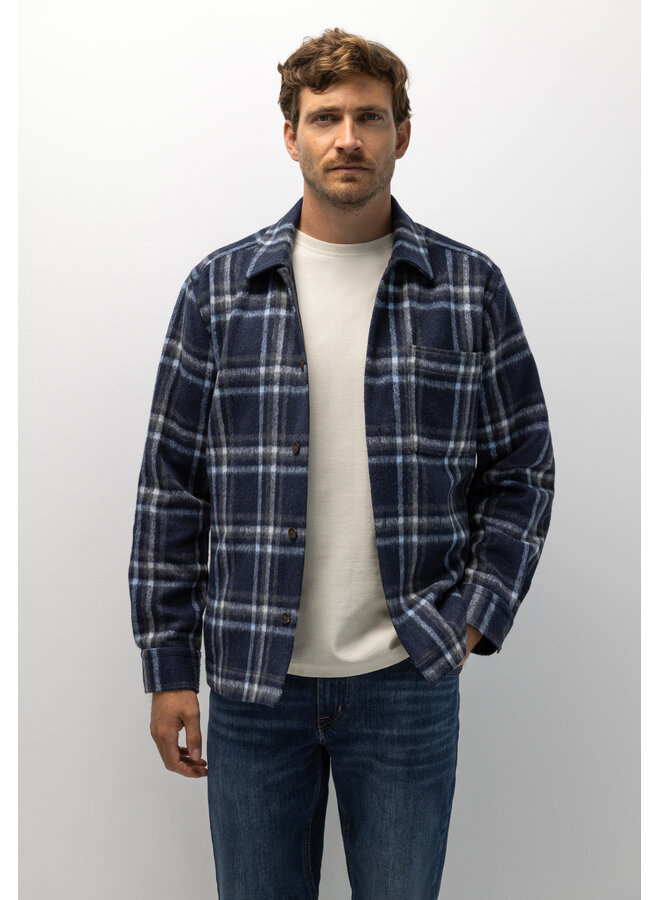 State of Art overshirt met ruitdessin blauw