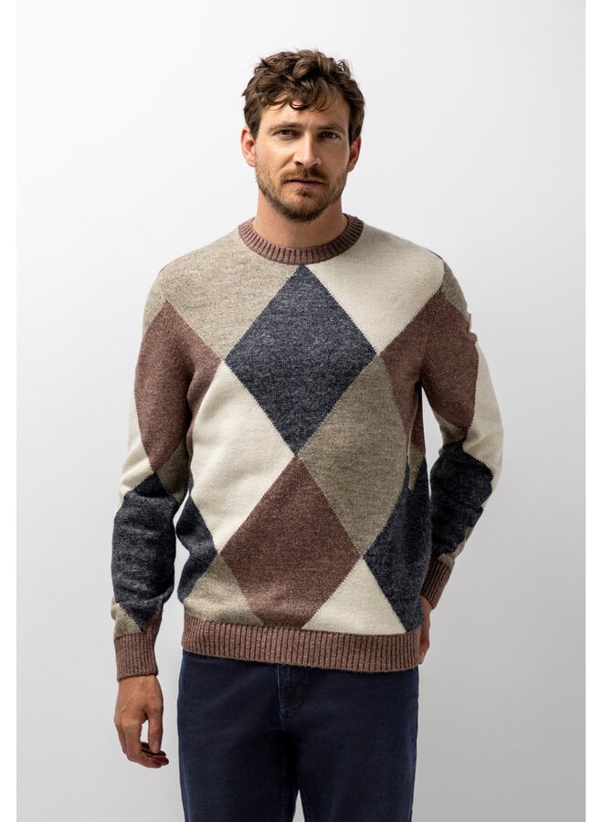 Pullover ronde hals met Jacquard motief