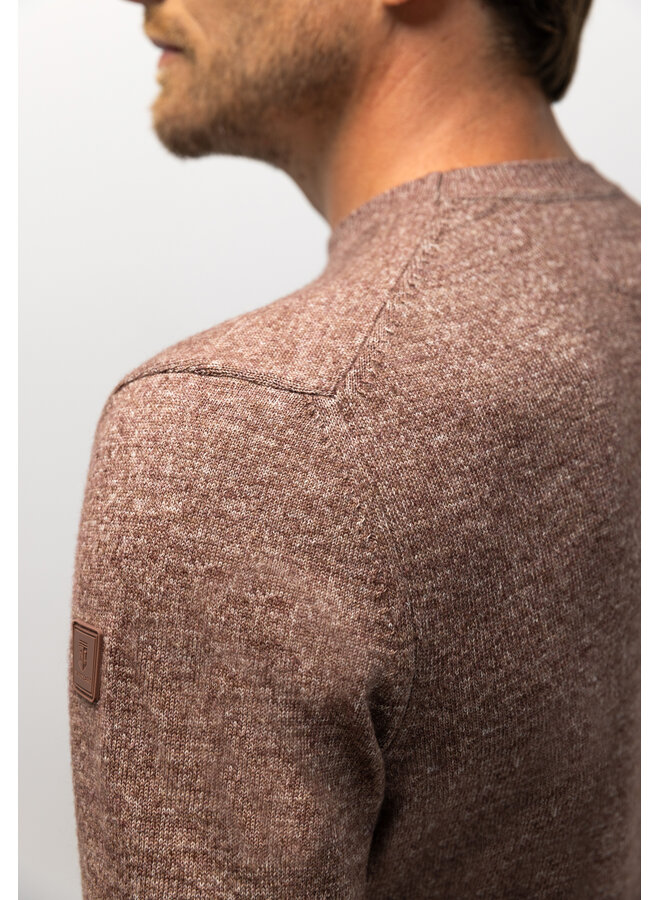 State of Art pullover ronde hals gemêleerde look dusty pink