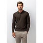 State of Art polo lange mouw gebreid donkerbruin