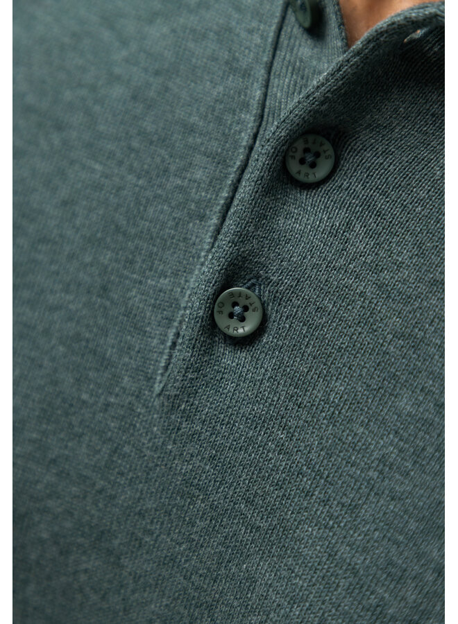 State of Art polo lange mouw gebreid groen