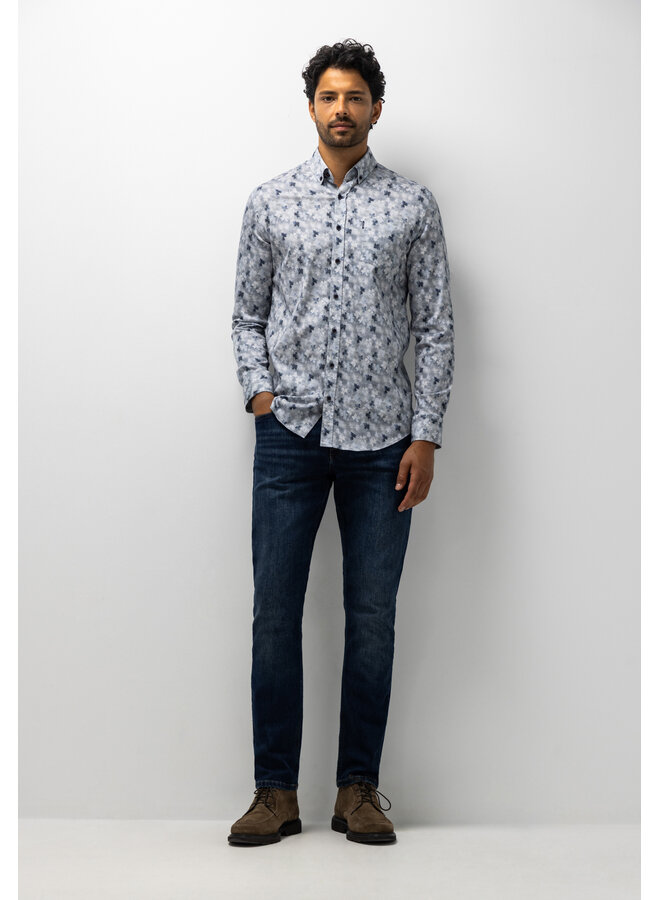 State of Art flanellen shirt print blauw