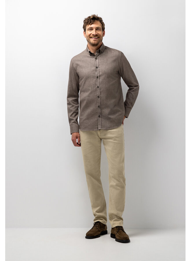 State of Art twill shirt donkerbruin