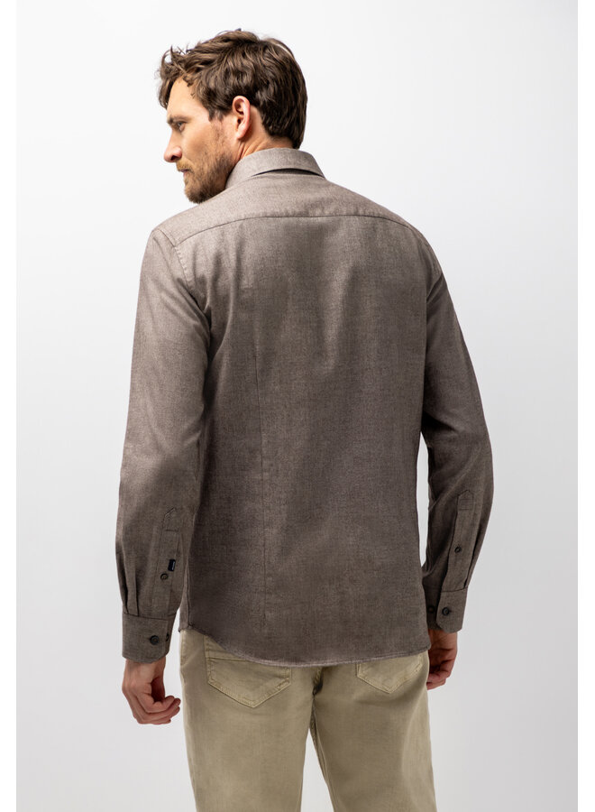 State of Art twill shirt donkerbruin