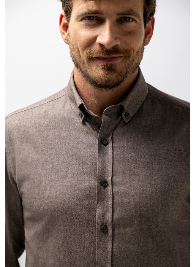 State of Art twill shirt donkerbruin