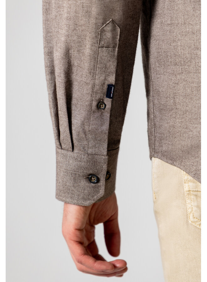 State of Art twill shirt donkerbruin