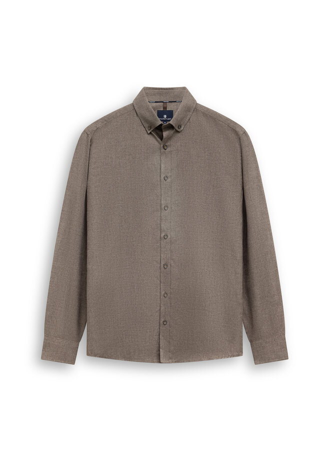 State of Art twill shirt donkerbruin
