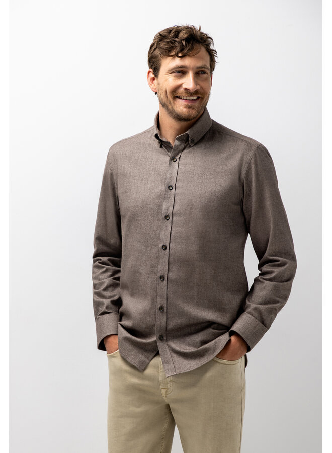 State of Art twill shirt donkerbruin