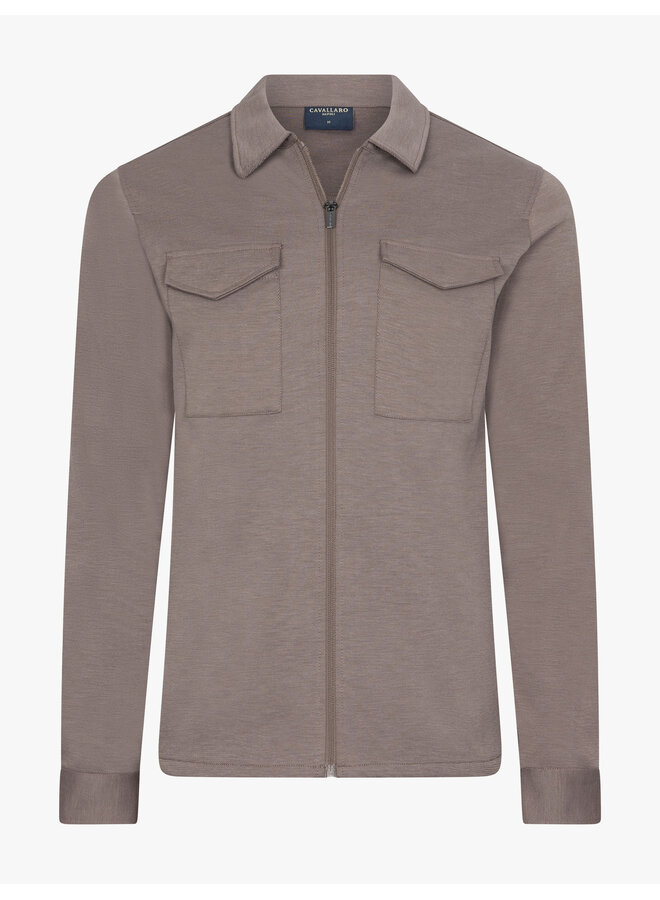 Cavallaro Zeradino overshirt taupe melange