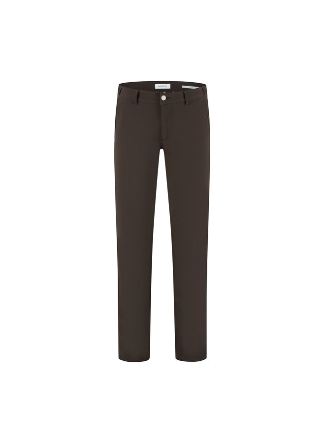 Bonded travelbroek met structuur dark brown L34