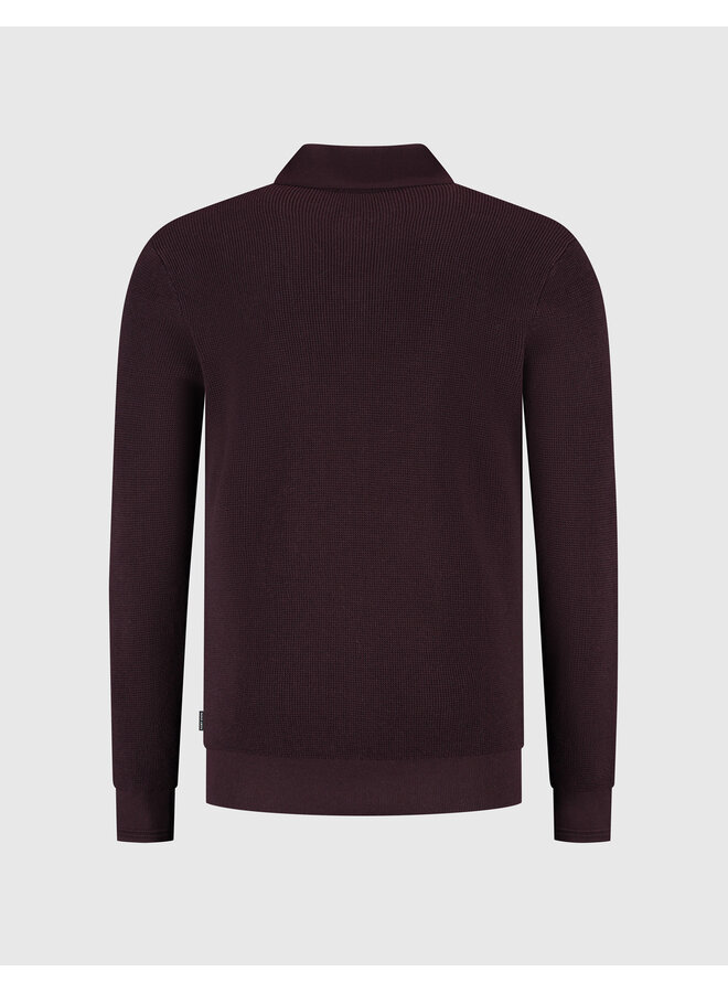 Saint Steve polo lange mouw structure Burgundy