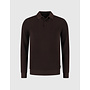 Saint Steve polo lange mouw structure dark brown