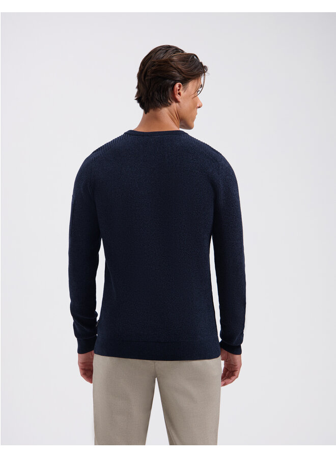 Saint Steve ronde hals structure pullover navy