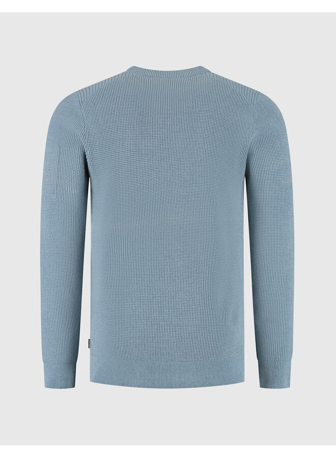 Saint Steve ronde hals structure pullover blue