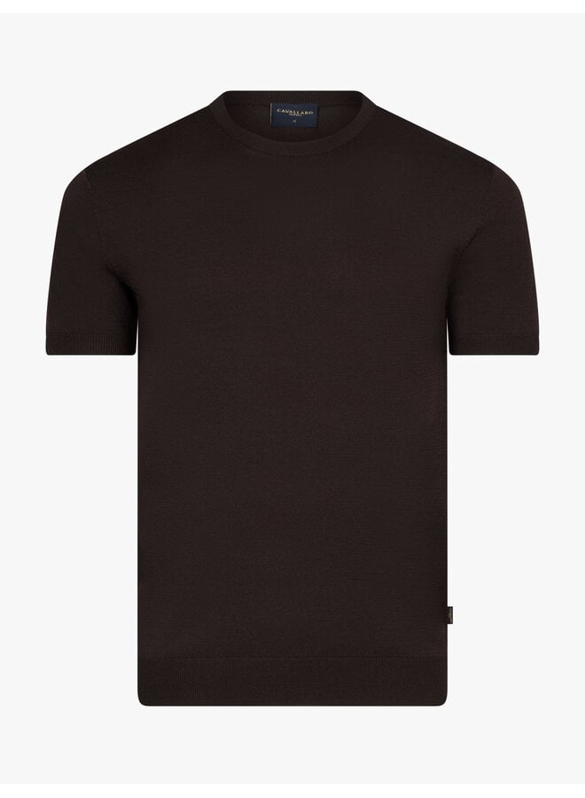 Milo Tee korte mouw dark brown