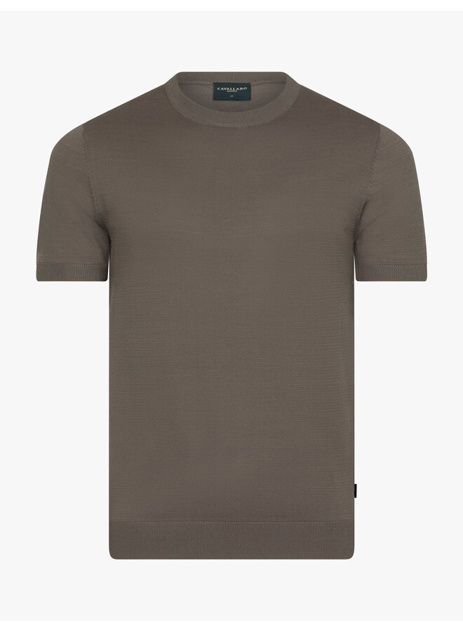 Milo Tee korte mouw dark taupe
