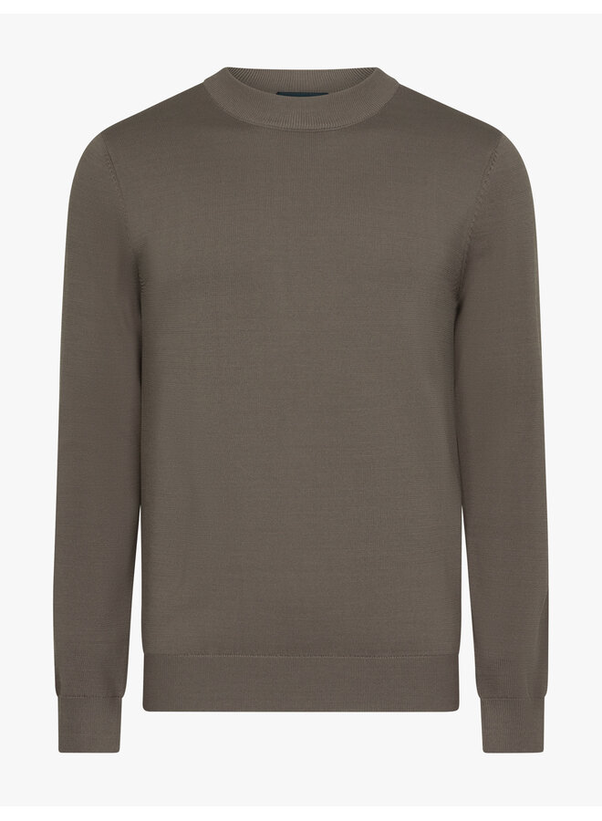 Milacio pullover met turtle kraag dark taupe