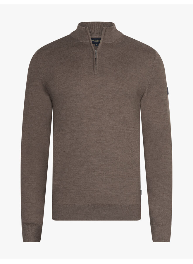 Cavallaro Merino half zip pullover taupe