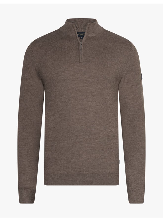 Merino half zip pullover taupe