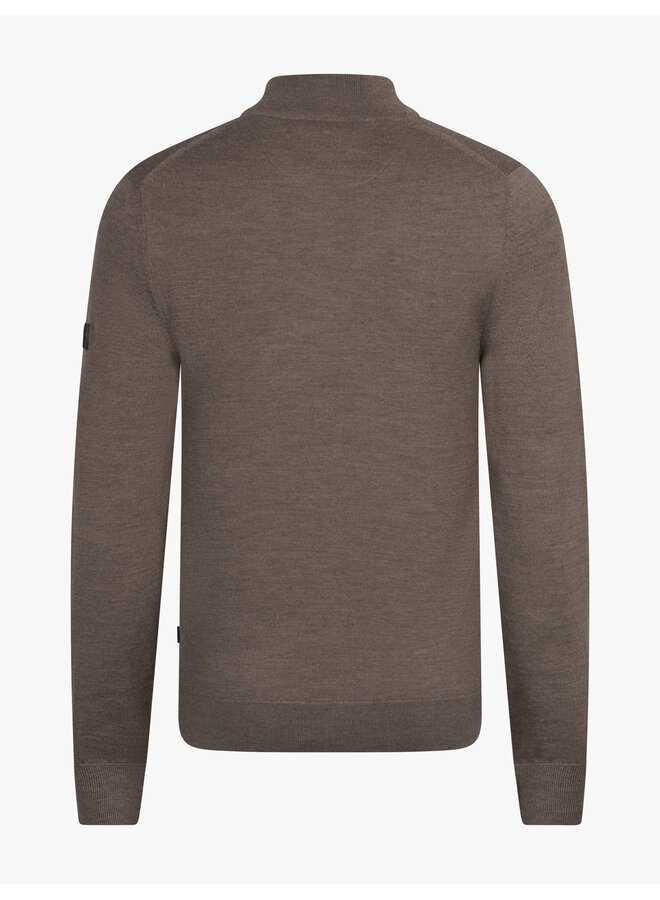 Cavallaro Merino half zip pullover taupe
