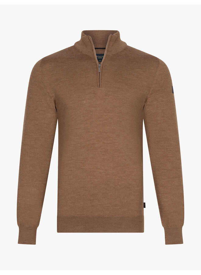 Cavallaro Merino half zip pullover camel