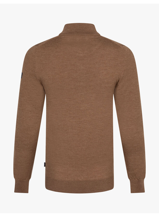 Cavallaro Merino half zip pullover camel