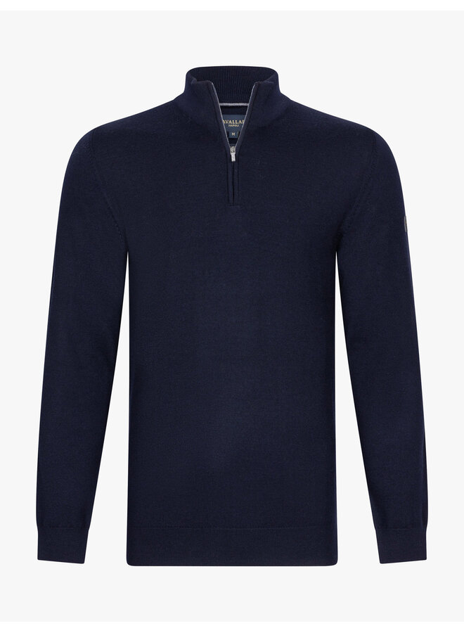 Merino half zip pullover dark blue