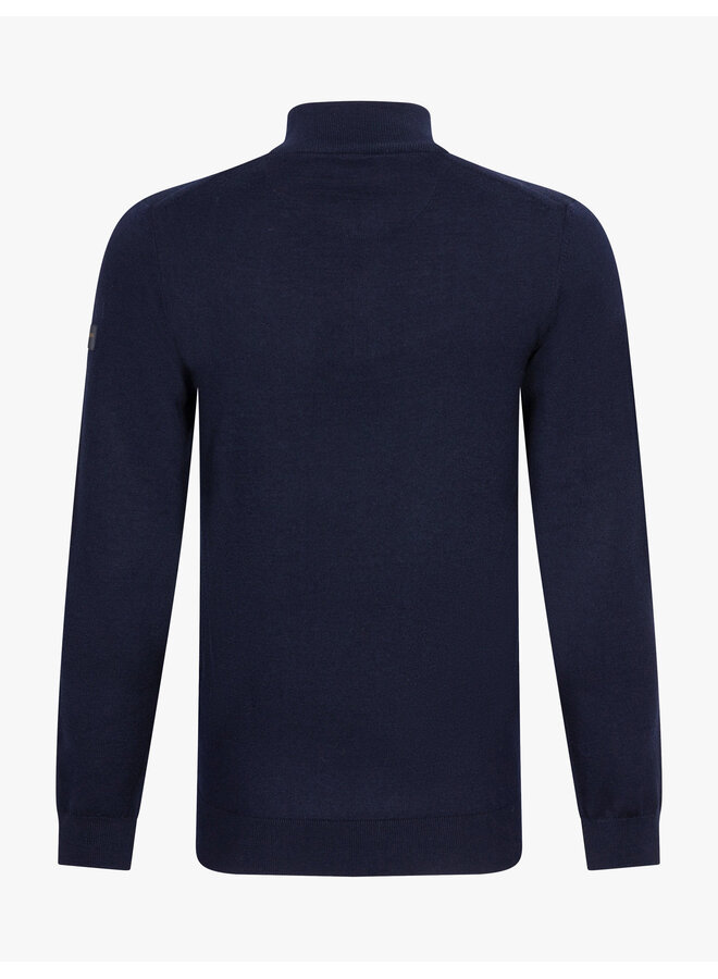 Cavallaro Merino half zip pullover dark blue