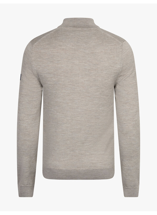 Cavallaro Merino half zip pullover light taupe