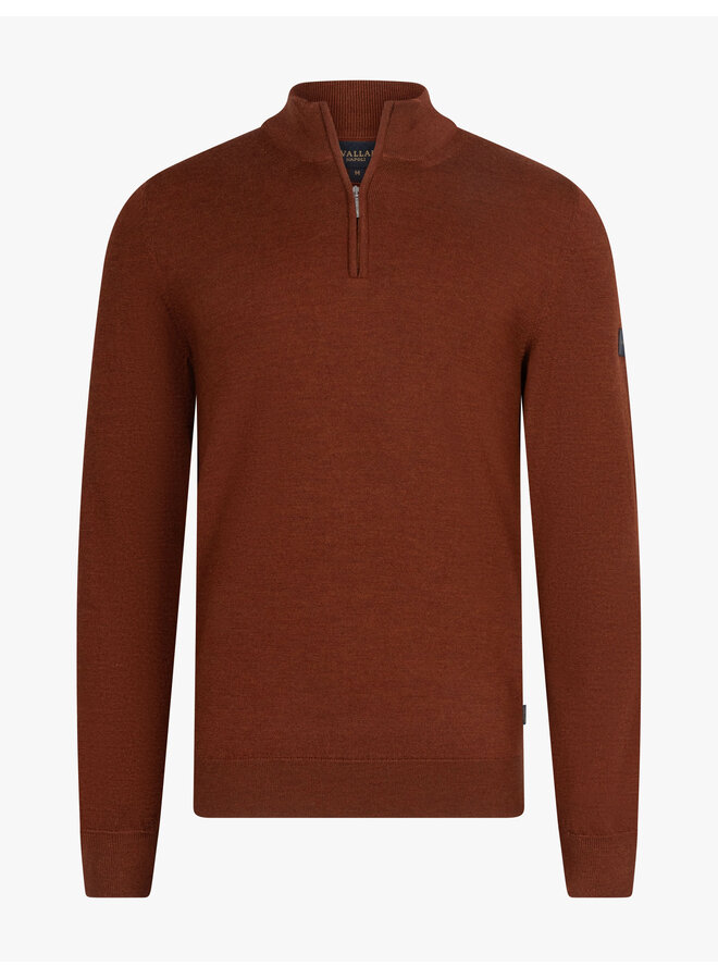 Merino half zip pullover burnt Red