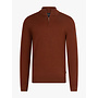 Cavallaro Merino half zip pullover burned red