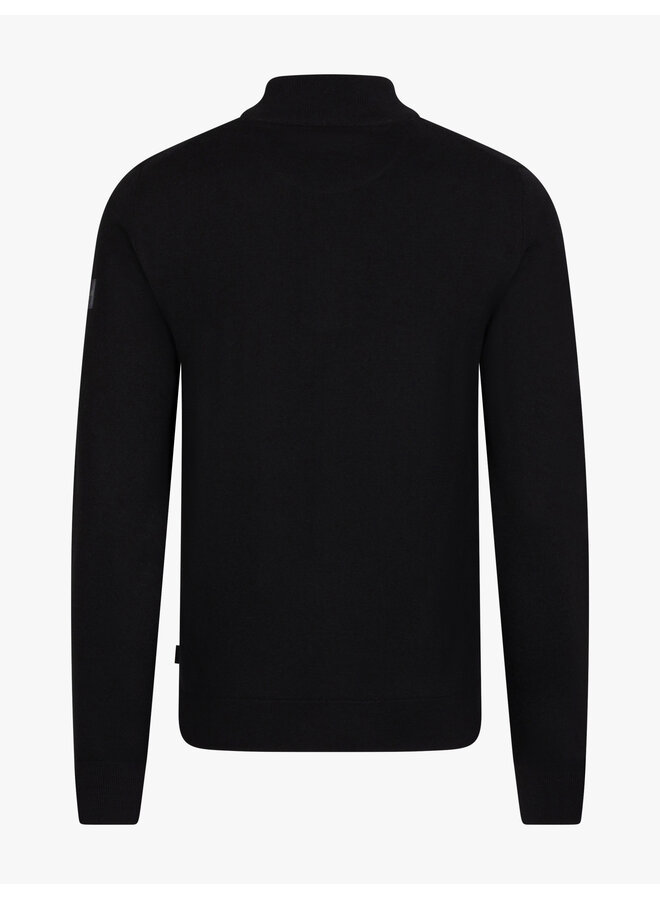Cavallaro Merino half zip pullover zwart
