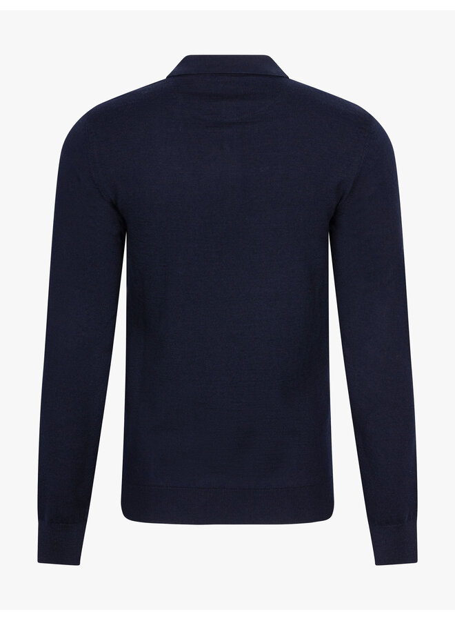 Cavallaro merino pullover met polokraag dark blue