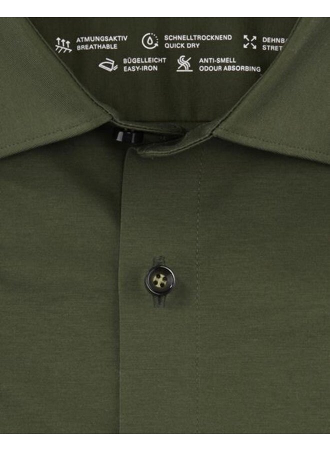 Olymp Level Five bodyfit dynamic flex shirt groen