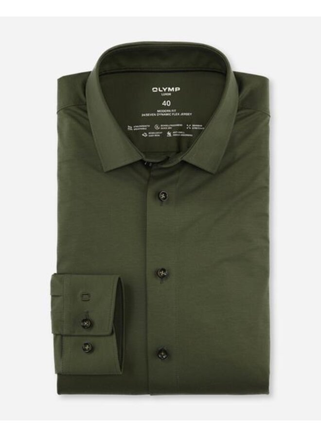 Olymp shirt dynamic flex jersey modern fit groen