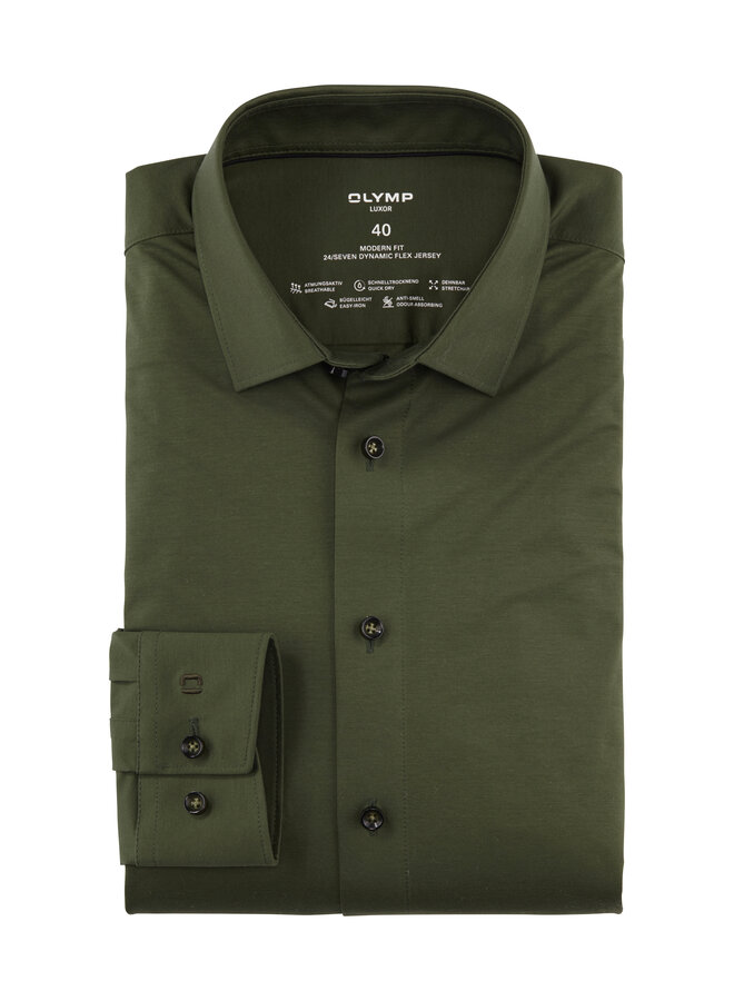 Olymp shirt dynamic flex jersey modern fit groen