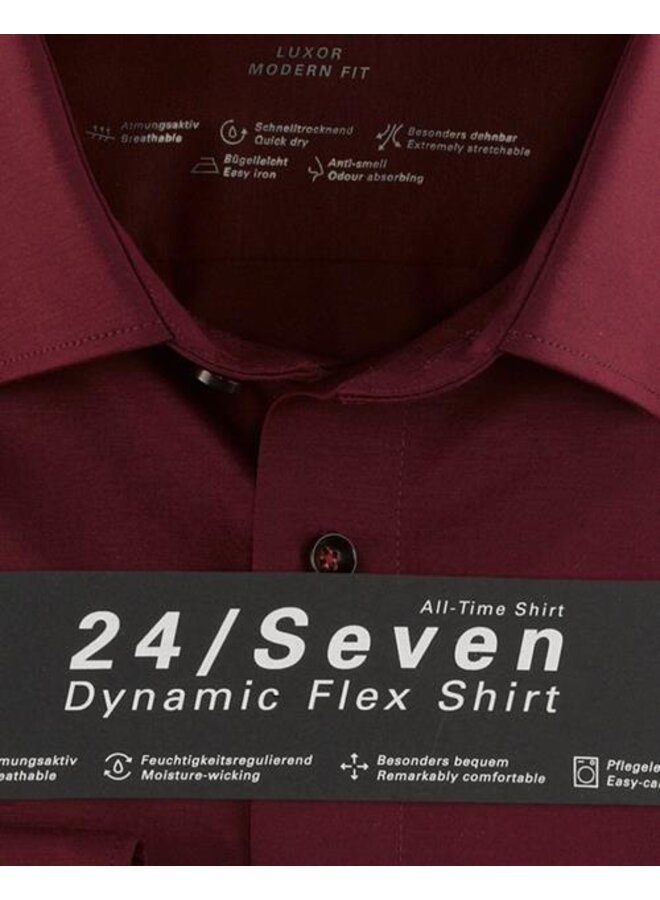 Olymp shirt dynamic flex jersey modern fit burgundy