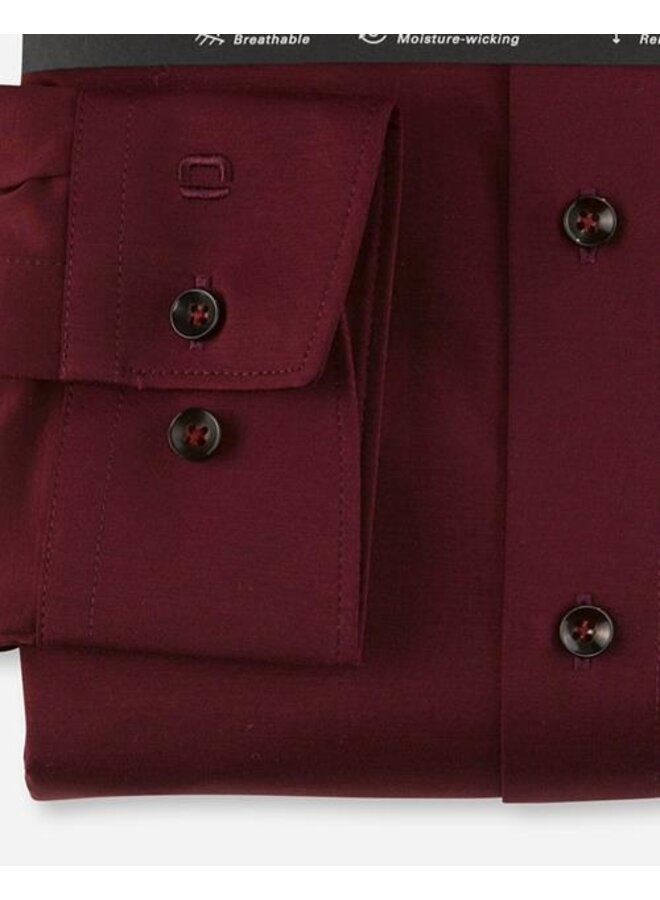 Olymp shirt dynamic flex jersey modern fit burgundy