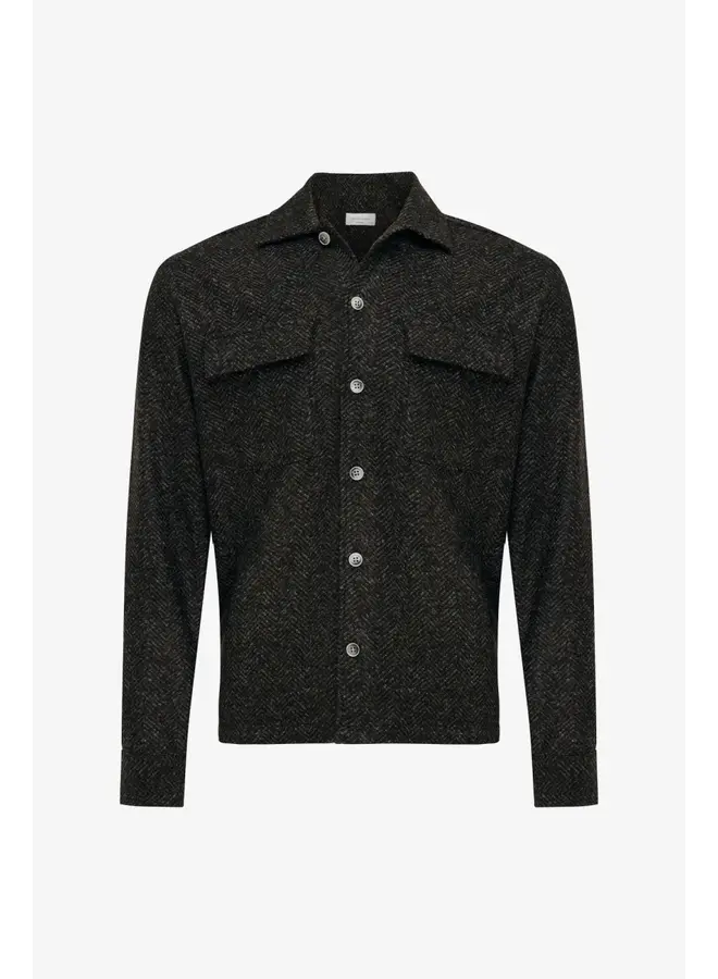 Gentiluomo overshirt visgraad donkerbruin
