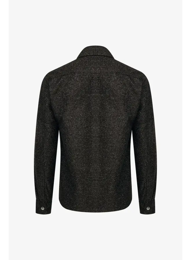 Gentiluomo overshirt visgraad donkerbruin