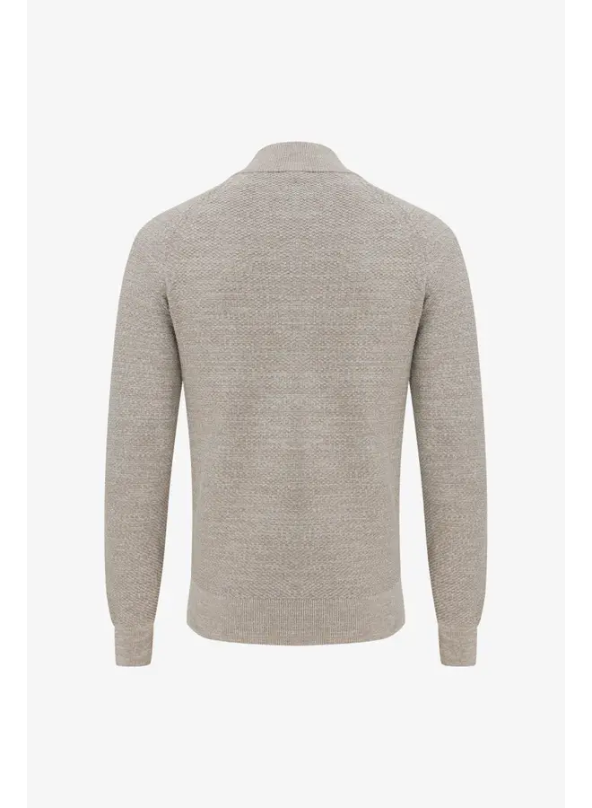 Gentiluomo half zip pullover structure beige