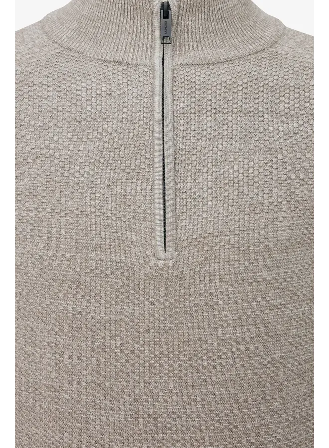 Gentiluomo half zip pullover structure beige